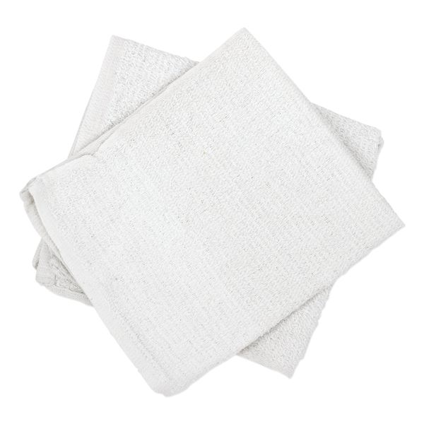 Hospeco Counter Cloth/Bar Mop, White, Cotton, PK60 536-60-5DZBX